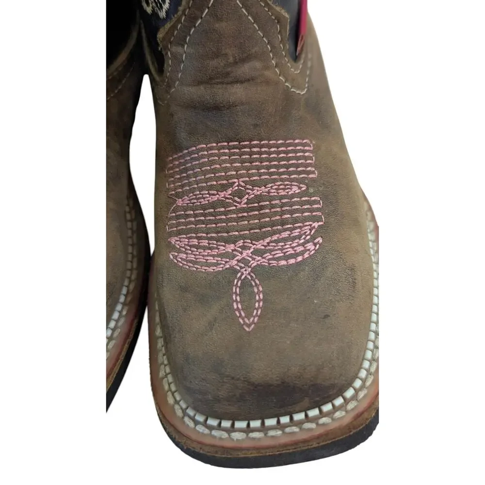 Girls Maury Cheyenne Western Cowboy Boots Size 20 MX US 13 Kids Pink Flower